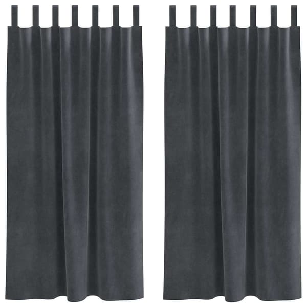 Mörkläggningsgardiner 2 st Ljusgrå 140 x 175 cm Sammet