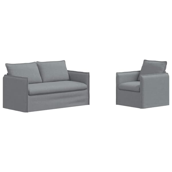 Soffset 2 pcs Ljusgrå 156 x 82 x 85 cm Tyg