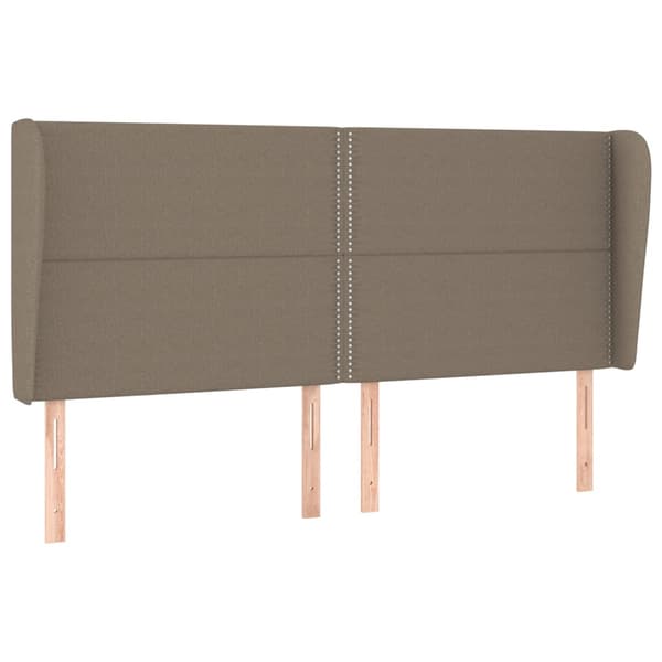 Ramsäng med madrass taupe 200x200 cm tyg