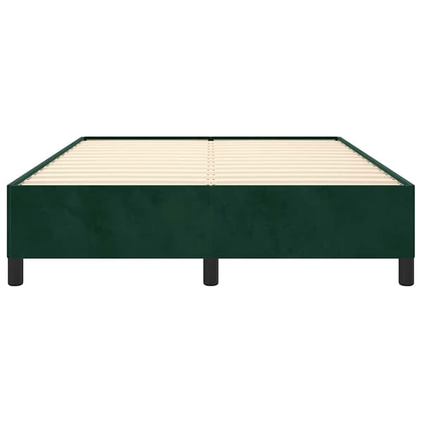 Sängram utan madrass mörkgrön 140x200 cm sammet