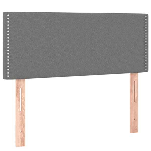Ramsäng med madrass & LED mörkgrå 120x190 cm tyg