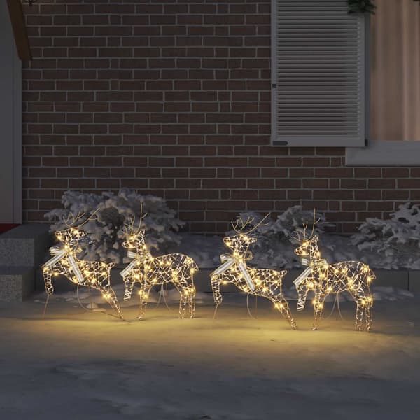 LED Renar med 80 LED-lampor 4 pcs Guld PET