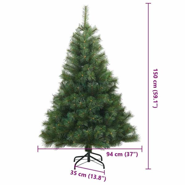 Plast Hingad Julgran med stativ Grön 150 cm PVC, stål