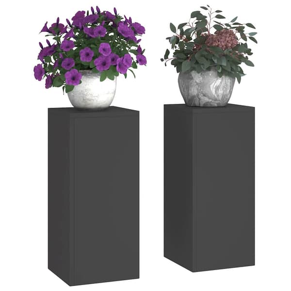 Växtställ 2 pcs Svart 24 x 24 x 55 cm Stål