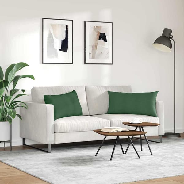 Sofakuddar 2 pcs Mörkgrön 80 x 40 cm Kordread tyg