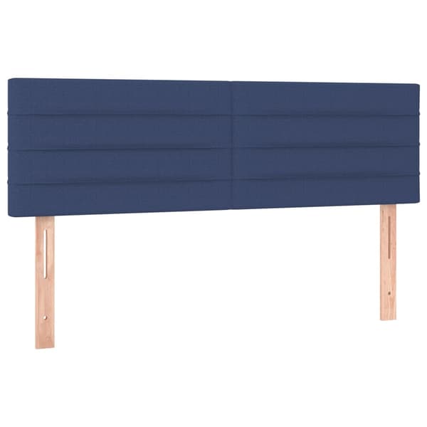 Ramsäng med madrass blå 140x190 cm tyg