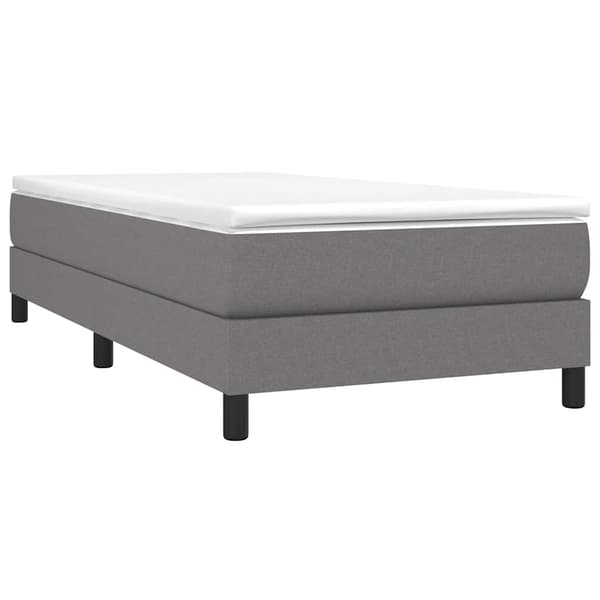 Boxspring-sängram mörkgrå 80x200 cm tyg