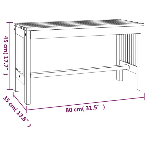 Trädgårdsbänk 80 cm massivt eukalyptusträ