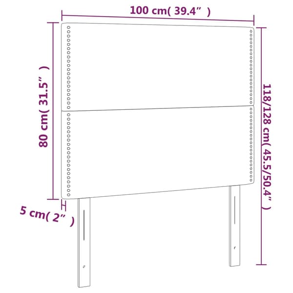 Sänggavel mörkgrå 100x5x118/128 cm sammet