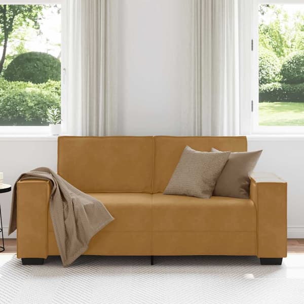 Soffa 2-sits brun 180x78x84 cm sammet