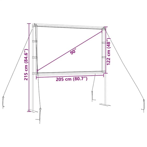 Projektionsduk med stativ 90 tum 16:9