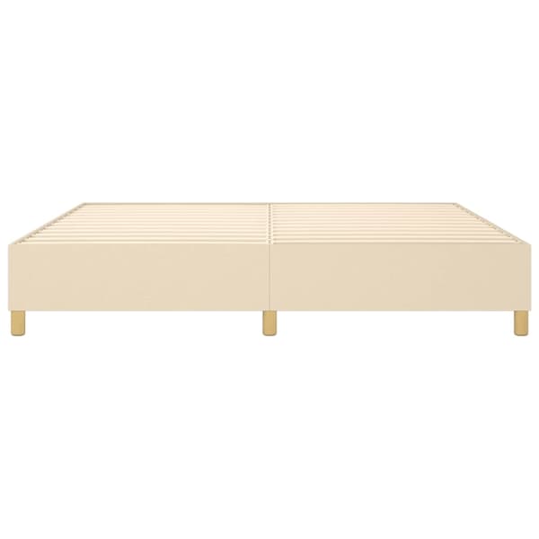 Boxspring-sängram gräddvit 200x200 cm tyg