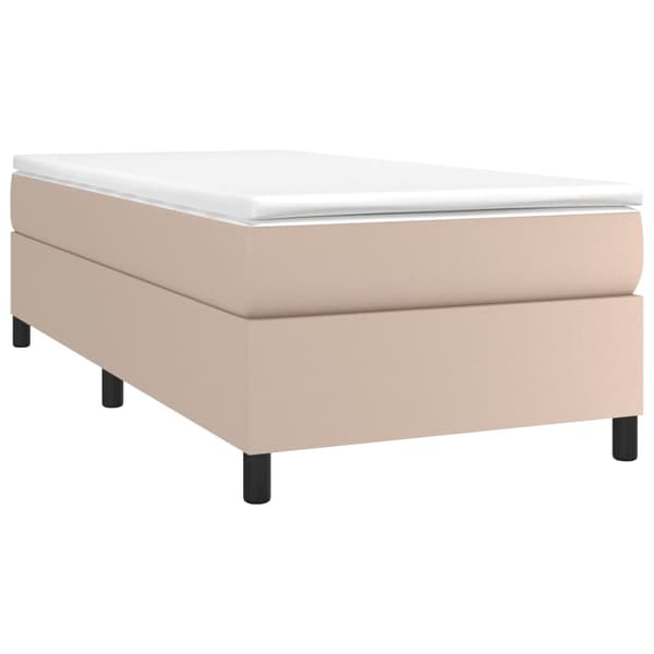 Boxspring-sängram cappuccino 100x200 cm konstläder