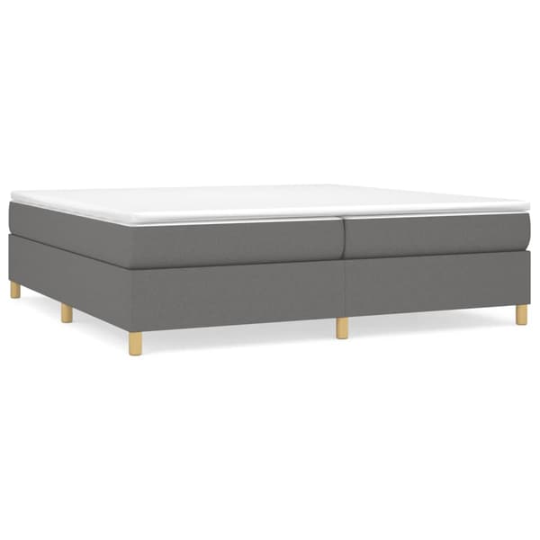 Boxspring-sängram mörkgrå 200x200 cm tyg