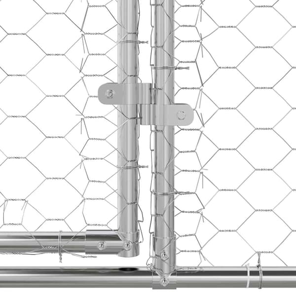 Hundbur med lagring 2 pcs Silver 4 x 2 x 2 m Galvaniserat stål