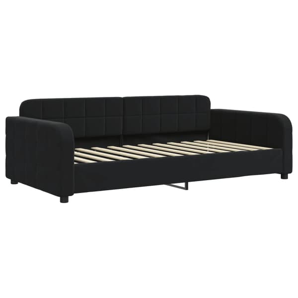 Dagbädd utdragbar svart 90x200 cm sammet