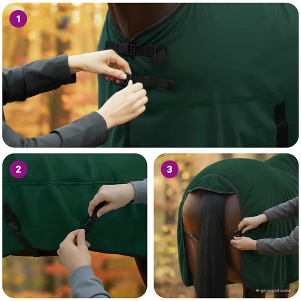 Hästdyna Fullt mörkgrön 135 cm Polyester Fleece