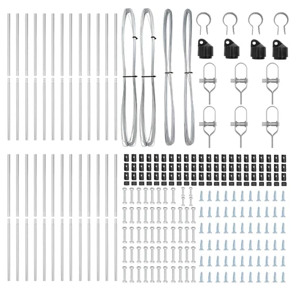 Inbäddad staketpost 26 pcs Silver Pulverlackerat stål