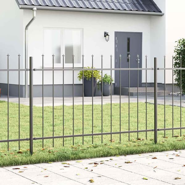 Trädgårdsstängsel 2 pcs Grå 3,4 x 1,2 m Pulverlackerad stål