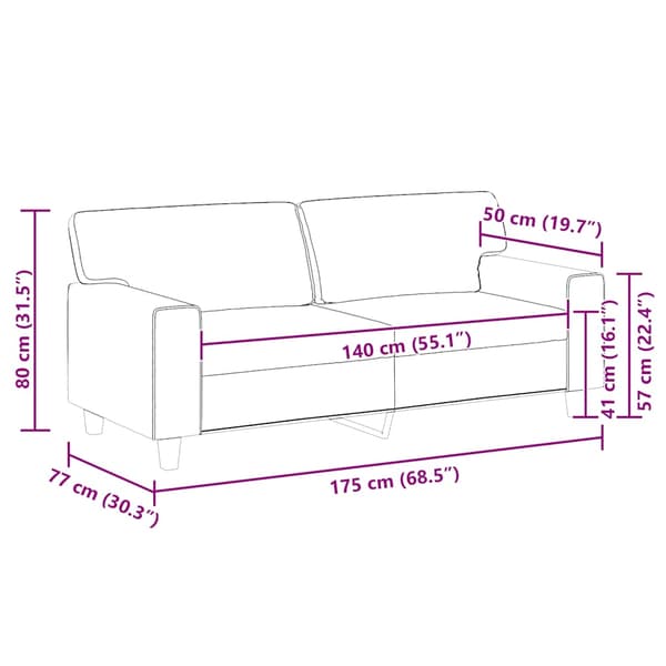 2-sitssoffa svart 140 cm konstläder