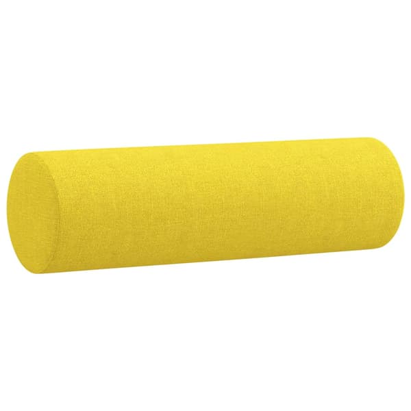 2-sits soffa med prydnadskuddar ljusgul 140 cm tyg
