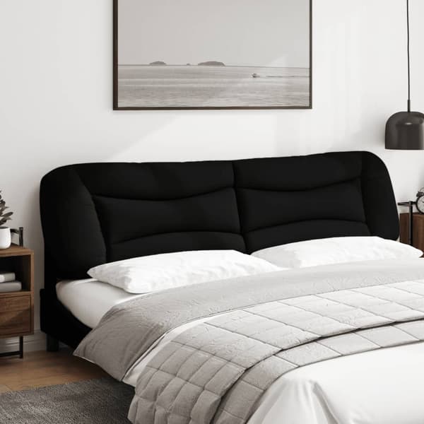 Headboard Cushion "Hvar" Black 200 cm Fabric