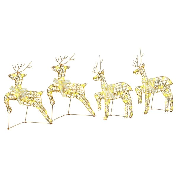 LED Renar med 80 LED-lampor 4 pcs Guld PET