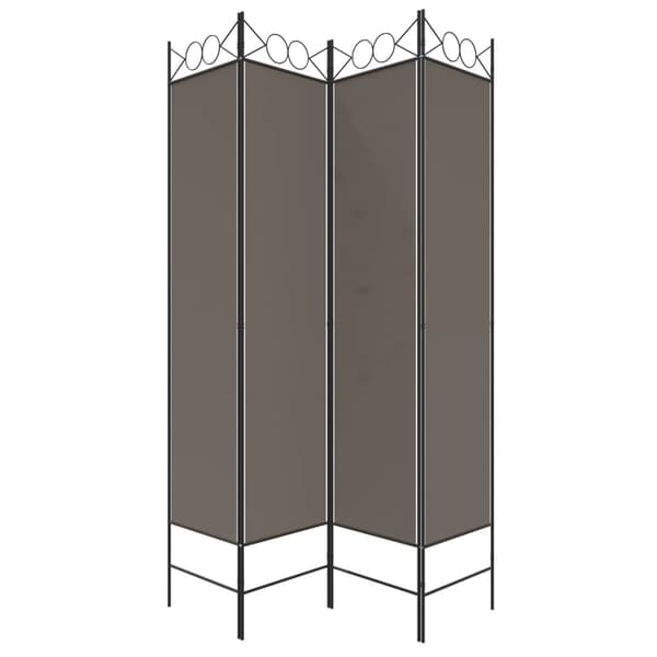 Rumsavdelare 4 paneler antracit 120x220 cm tyg