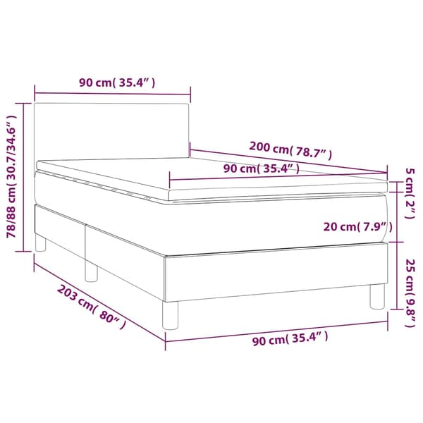 Ramsäng med madrass mörkgrön 90x200 cm sammet