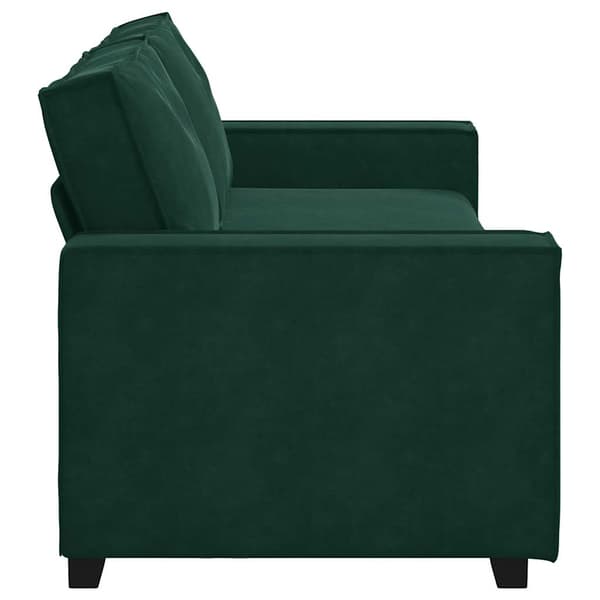 3-sitssoffa mörkgrön 220x78x84 cm sammet