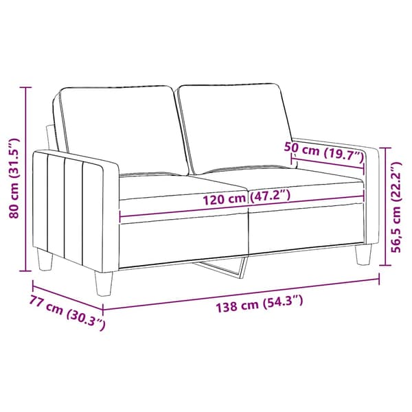 2-sitssoffa gräddvit 120 cm tyg