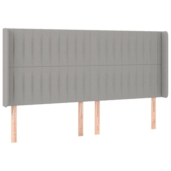 Ramsäng med madrass & LED ljusgrå 200x200 cm tyg