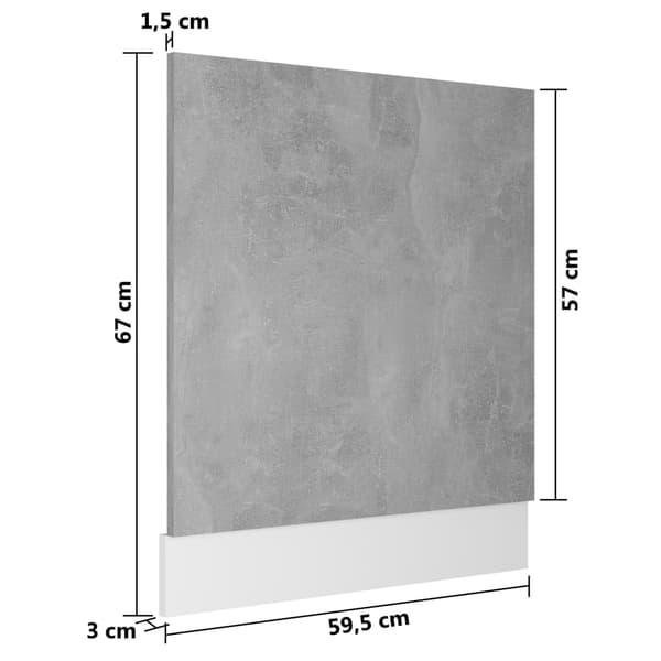 Front för diskmaskin “Lyon” betonggrå 59,5x3x67 cm
