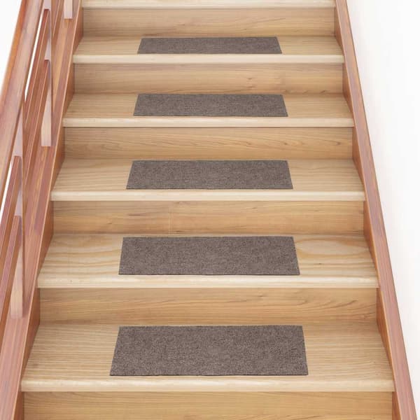 Trappmattor självhäftande 15 st 60x25 cm beige rektangulära