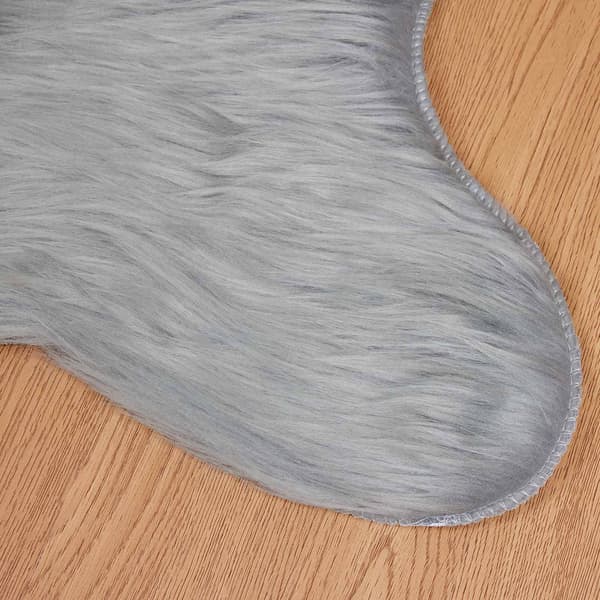 Fuskfäll matta TAFALLA Grå 50 x 80 cm Polyester