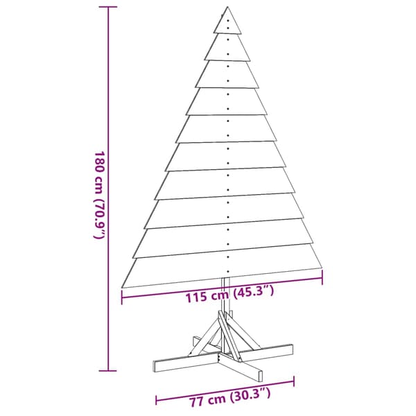 Julgran trä 180 cm massivt trä