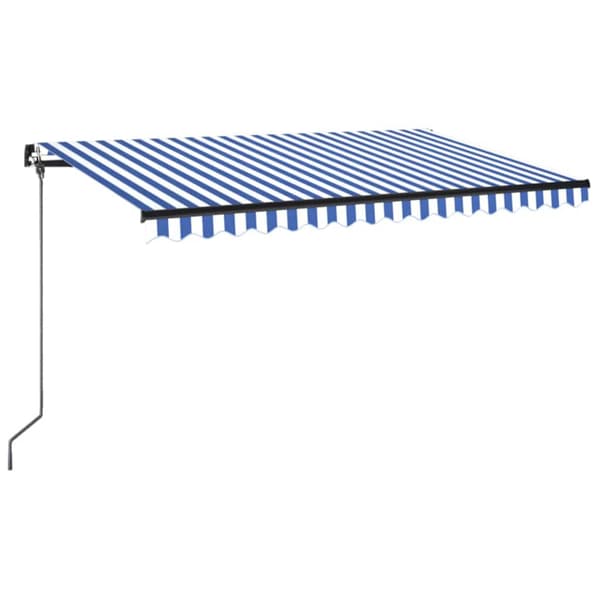 Markis manuellt infällbar 450x350 cm blå och vit