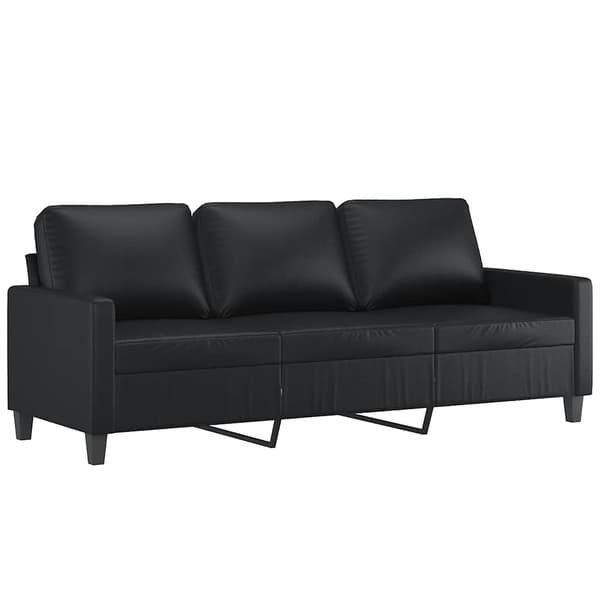 3-sitssoffa svart 180 cm konstläder
