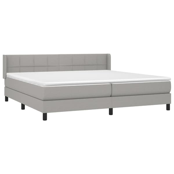 Ramsäng med madrass ljusgrå 200x200 cm tyg
