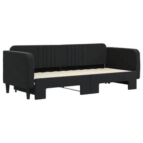 Dagbädd utdragbar svart 80x200 cm sammet