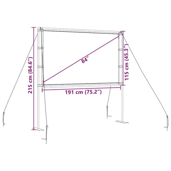 Projektionsduk med stativ 84 tum 16:9
