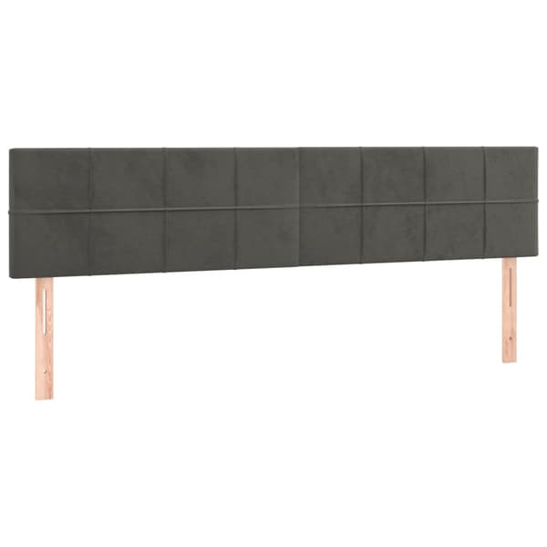 Ramsäng med madrass mörkgrå 200x200 cm sammet