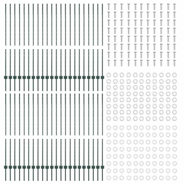 Stängselstolpe 44 pcs Grön 180 cm Stål