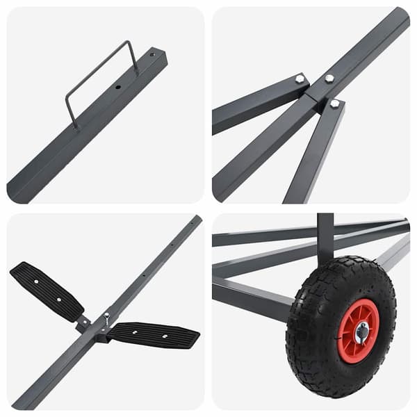Båktrailer Silver 302 x 107 x 42 cm Stål