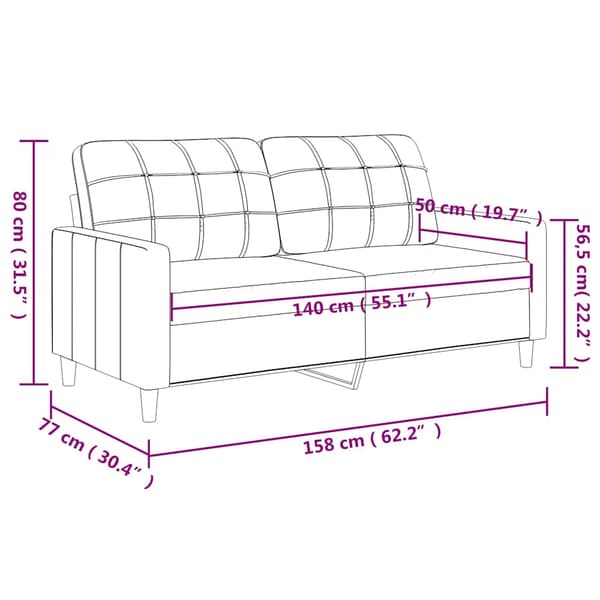 2-sitssoffa svart 140 cm konstläder