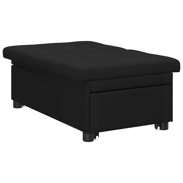 Pull Out Sofa Bed Svart 194 x 50 x 82 cm tyg