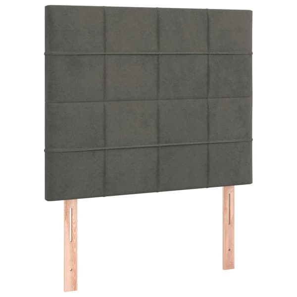 Ramsäng med madrass mörkgrå 80x200 cm sammet