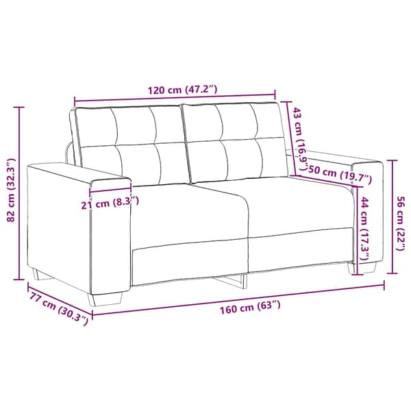 Loveseat soffa svart 160x77x82 cm sammet