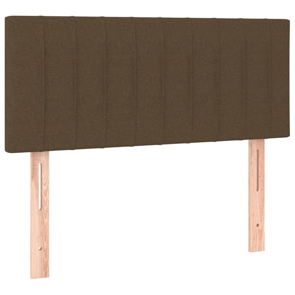 Ramsäng med madrass & LED mörkbrun 80x200 cm tyg