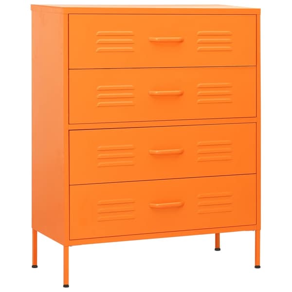 Byrå orange 80x35x101,5 cm stål